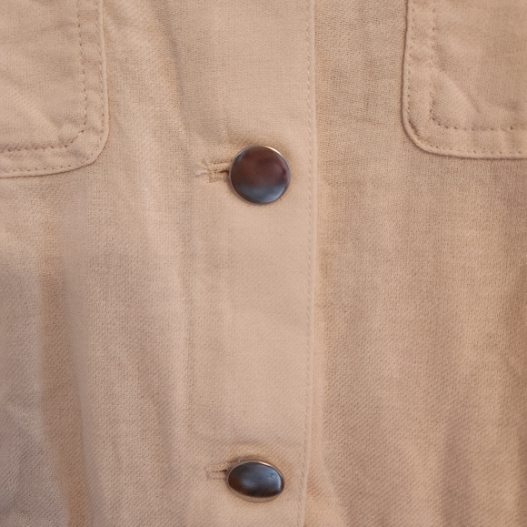 EUC DIVIDED Cream Jacket with Snap closure and Tie Bottom.  Size L - Picture 2 of 5